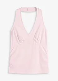 Linne med halterneck och djup ringning, bonprix