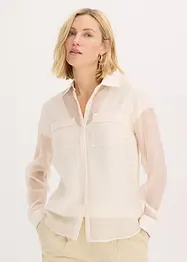 Transparent blus med struktur, bonprix