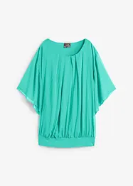 Chiffongblus med linne, bonprix