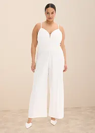 Jumpsuit med spets och smala axelband, bonprix