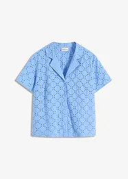Moderiktig blus med hålbroderi, bonprix