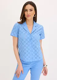 Moderiktig blus med hålbroderi, bonprix