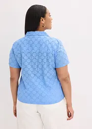 Moderiktig blus med hålbroderi, bonprix