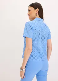 Moderiktig blus med hålbroderi, bonprix
