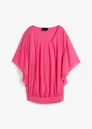 Chiffongblus med linne, bonprix