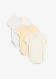 Kortärmad omlottbody för bebisar i ren ekologisk bomull (3-pack), bonprix
