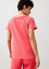 T-shirt i linne med spets, bonprix