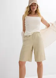 Bermudas med linne och bekväm hög midja, bonprix