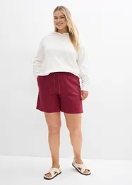 Shorts med paperbagmidja och linne, bonprix