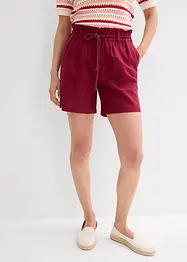 Shorts med paperbagmidja och linne, bonprix