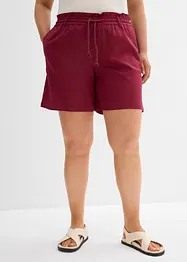 Shorts med paperbagmidja och linne, bonprix