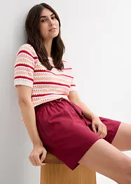 Shorts med paperbagmidja och linne, bonprix