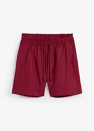 Shorts med paperbagmidja och linne, bonprix