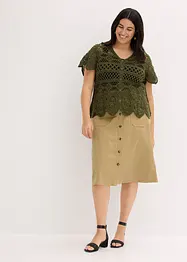 Virkad cardigan i kort modell, bonprix