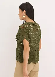 Virkad cardigan i kort modell, bonprix