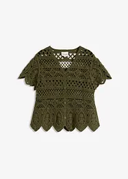 Virkad cardigan i kort modell, bonprix