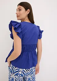 Bomullsblus med knytband, bonprix