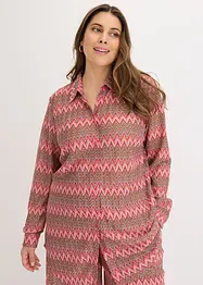 Lång blus med virkad look, bonprix
