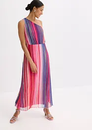 One shoulder-klänning i mjuk mesh, bonprix