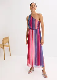 One shoulder-klänning i mjuk mesh, bonprix