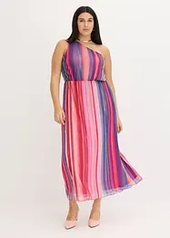 One shoulder-klänning i mjuk mesh, bonprix