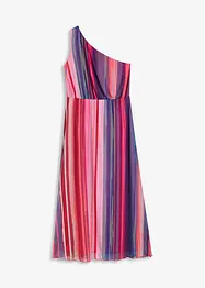 One shoulder-klänning i mjuk mesh, bonprix
