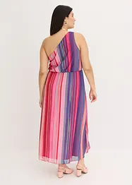 One shoulder-klänning i mjuk mesh, bonprix