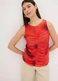 Mönstrat linne i mjuk mesh, bonprix