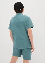 Kortärmad skjorta med ståkrage i mjuk muslin för barn, bonprix