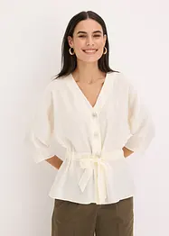 Blus med knytband, bonprix