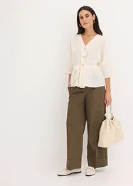 Blus med knytband, bonprix