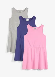 Jerseyklänning med ekologisk bomull (3-pack), bonprix