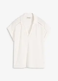 Pikétröja i viskos med spetsinfällning, bonprix