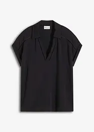 Pikétröja i viskos med spetsinfällning, bonprix