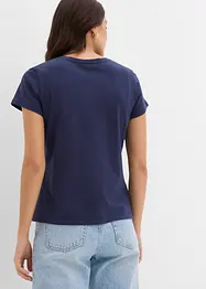 T-shirt i basmodell med tryck (2-pack), bonprix