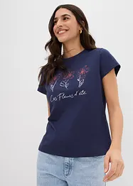 T-shirt i basmodell med tryck (2-pack), bonprix