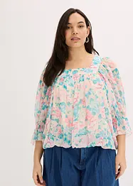 Blus med ballongformad nederkant, bonprix