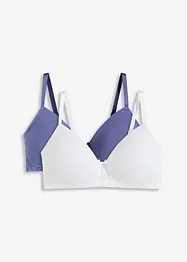 Formpressad BH utan bygel med ekologisk bomull (2-pack), bonprix