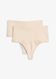 Sömlös stringtrosa med medelhög formande effekt (2-pack), bonprix