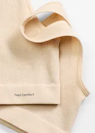 Ribbstickad och sömlös Feel Comfort BH-topp, bonprix