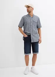 Stretchiga jeansbermudas med uppvikta benslut, Regular Fit, bonprix