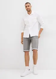 Stretchiga jeansbermudas med uppvikta benslut, Regular Fit, bonprix