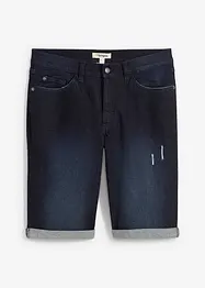 Stretchiga jeansbermudas med uppvikta benslut, Regular Fit, bonprix