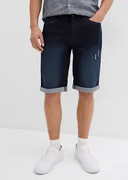 Stretchiga jeansbermudas med uppvikta benslut, Regular Fit, bonprix