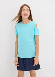 Cold shoulder-topp i ren ekologisk bomull för barn, bonprix