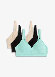 BH utan bygel med ekologisk bomull (3-pack), bonprix