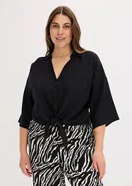 Blus i linneblandning, bonprix