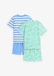 Kort pyjamas av ekologisk bomull (set i 4 delar), bonprix