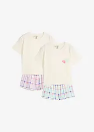 Pyjamas med shorts, av ekologisk bomull (4 delar), bonprix