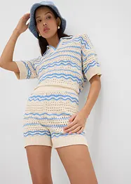 Stickade shorts i luftig bomulls- och linnemix, bonprix